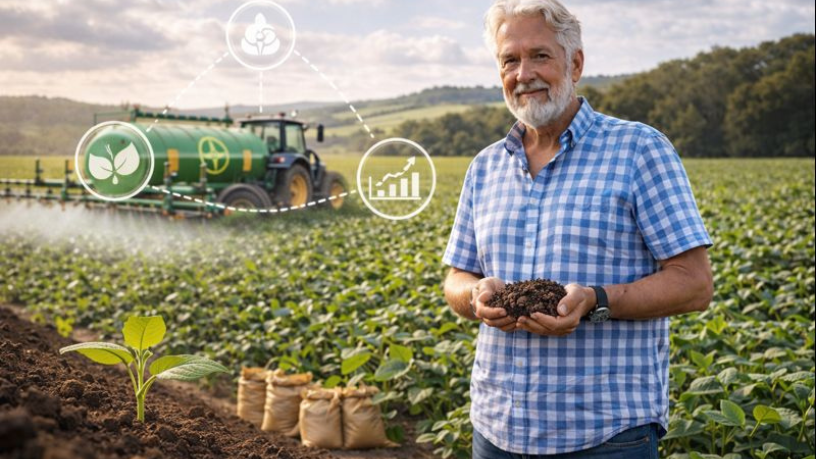 Biofertilizante como revolução mostra que solo fértil pode gerar produtividade com menor impacto ambiental, afirma Aldo Vendramin.